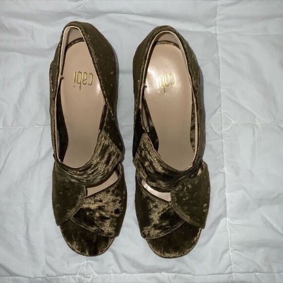 Cabi Interlock Chunky Block Heels Green Shoes size 7 - Picture 6 of 10